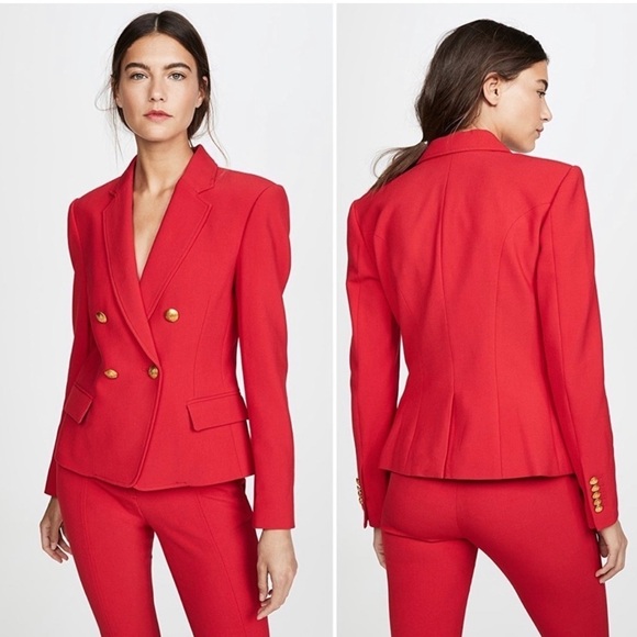 ALC Hendrick Blazer Red Sz 14‎ Double Breasted - Picture 1 of 8